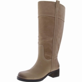 Womens Extra Wide Calf Leather Knee-High Boots Slip Resistant Work Commute Eco Material Hiking Trails