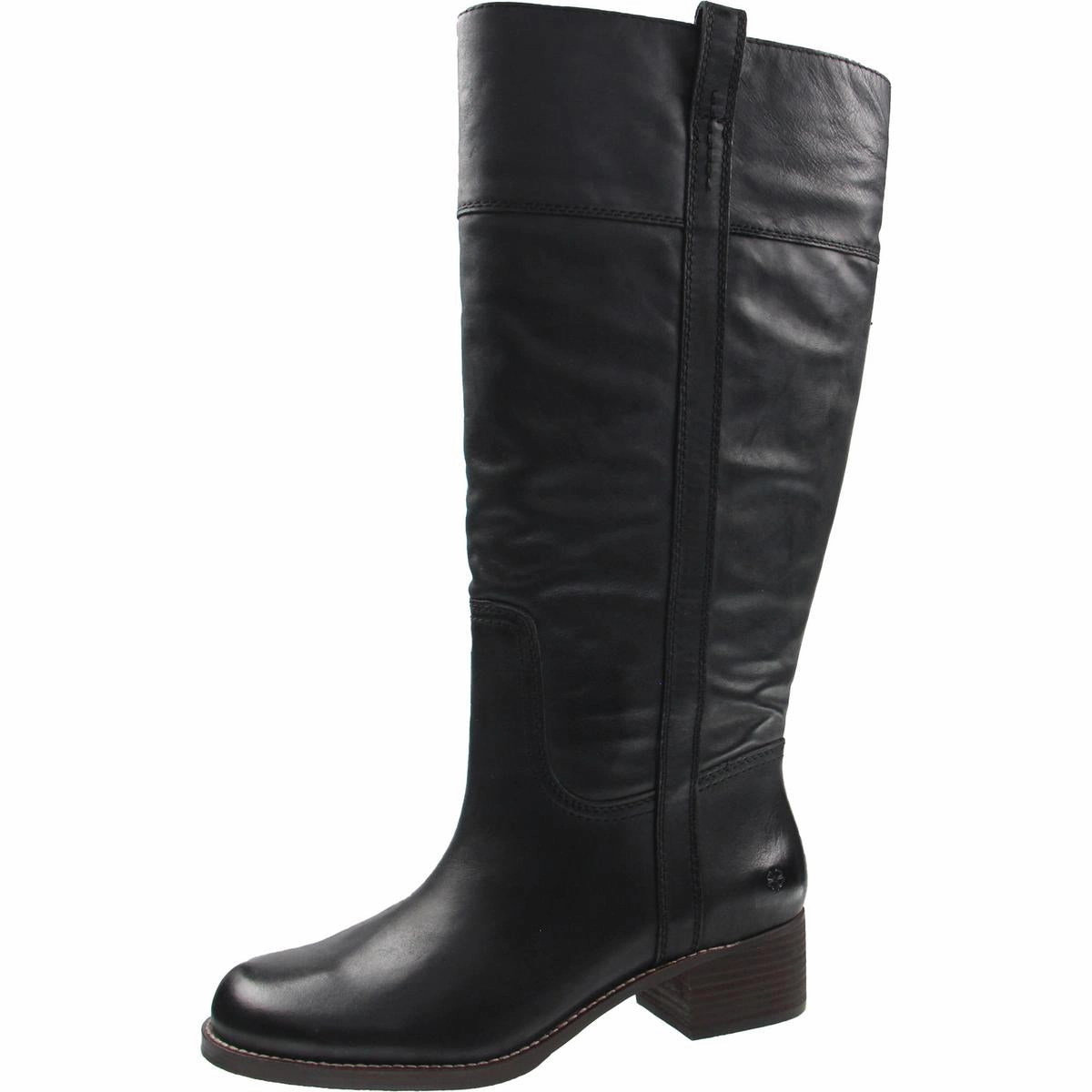 Womens Extra Wide Calf Leather Knee-High Boots light texture