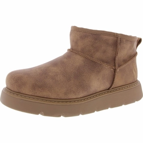 Country Side Womens Faux Fur Lined Cable Knit Booties
