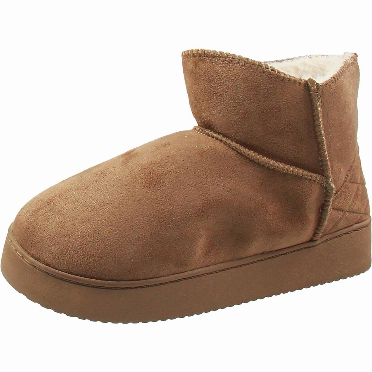 Travel Easy Weekend Adventure Womens Faux Fur Lined Faux Suede Ankle Boots
