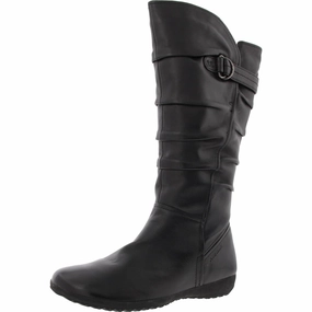 Womens Faux Fur Lined Leather Mid-Calf Boots synthetic material Bold Red