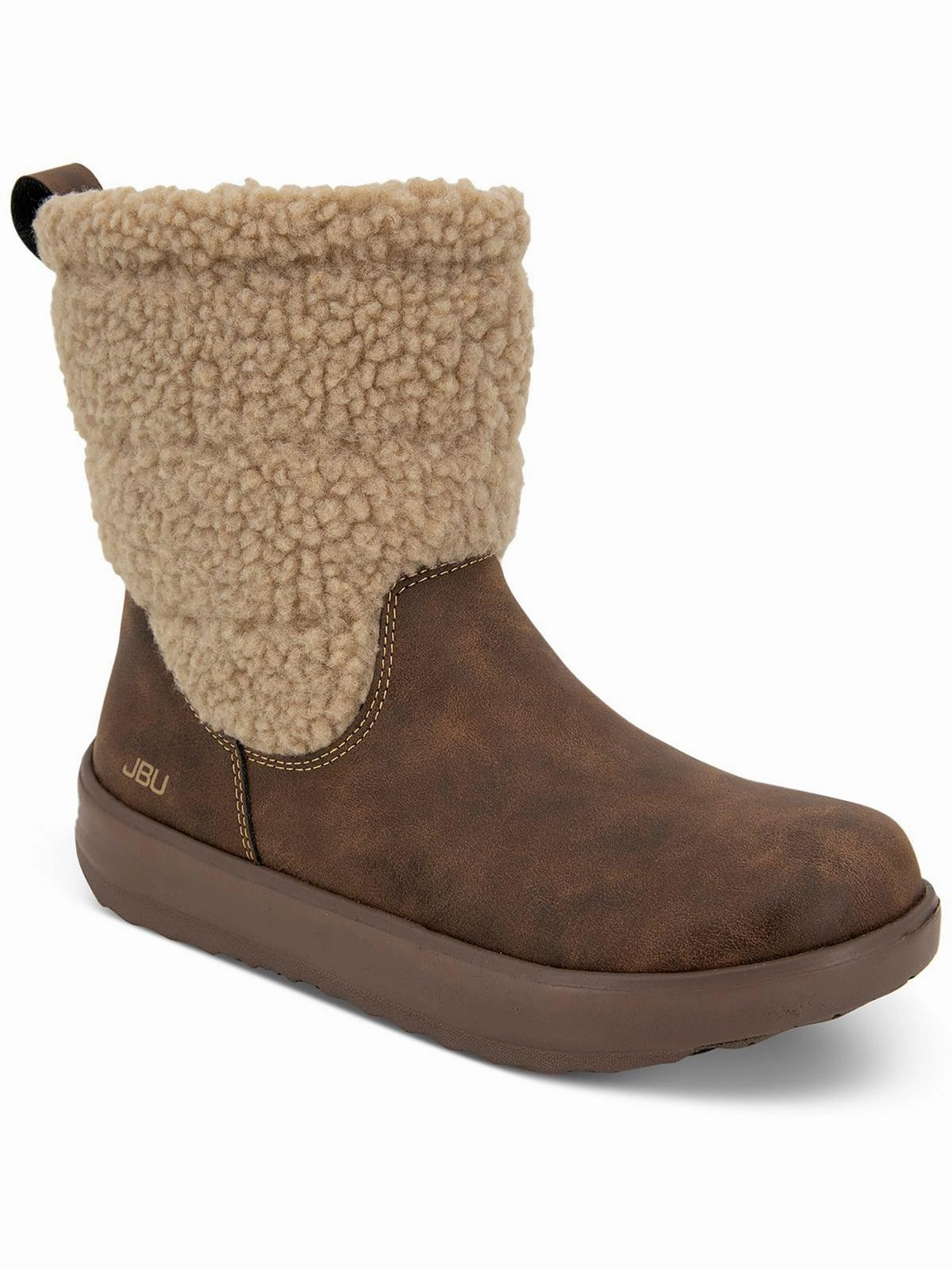 Feather Light Windy Weather Durable Stitching Womens Faux Leather Cold Weather Winter & Snow Boots