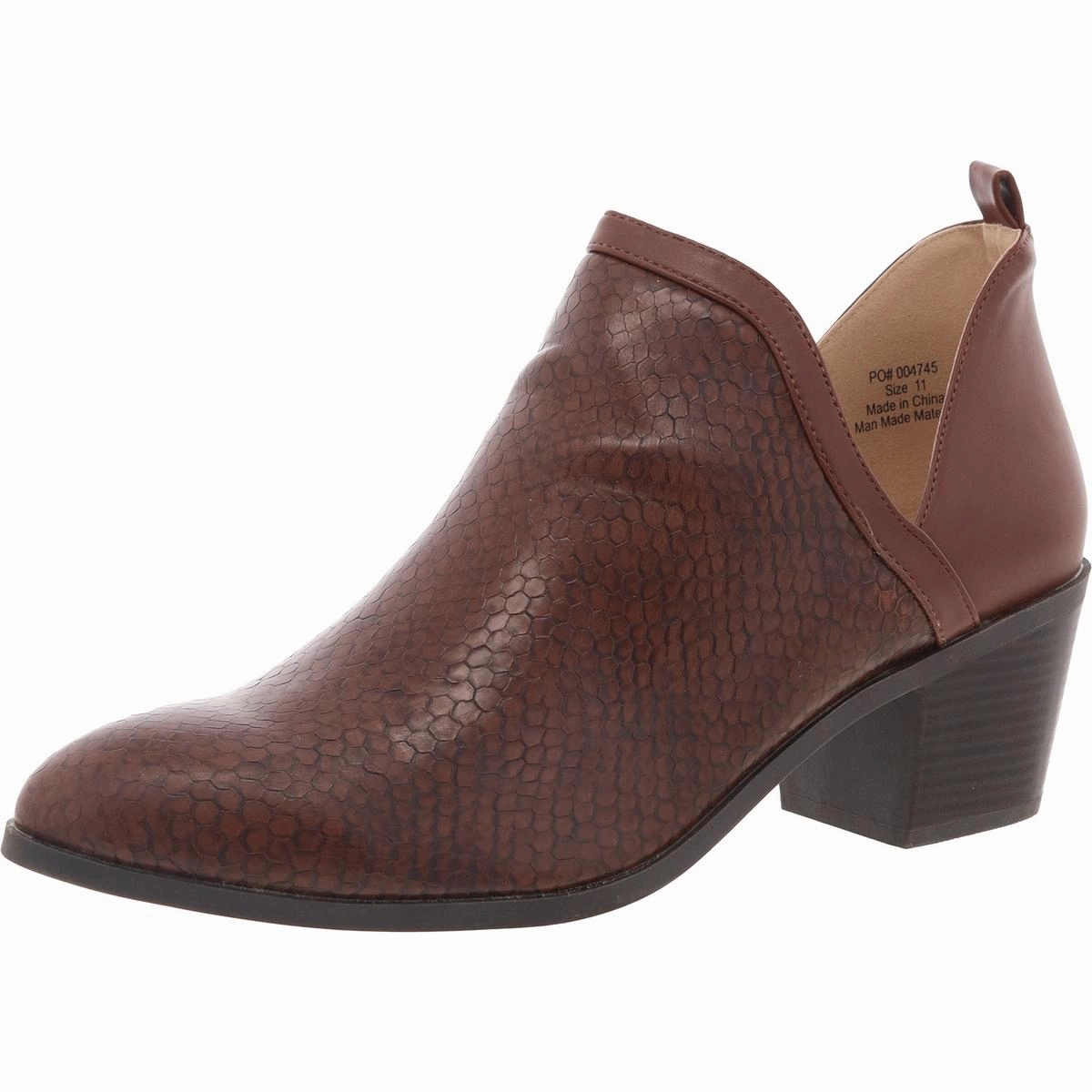 Comfortable Stretch Adventure Driven Womens Faux Leather Slip-On Ankle Boots