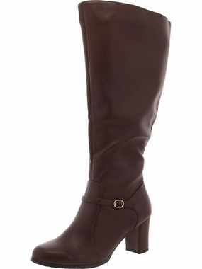 Urban Ready Womens Faux Leather Wide Calf Knee-High Boots