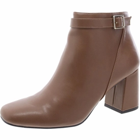rain walk Womens Faux Leather Zip Up Ankle Boots