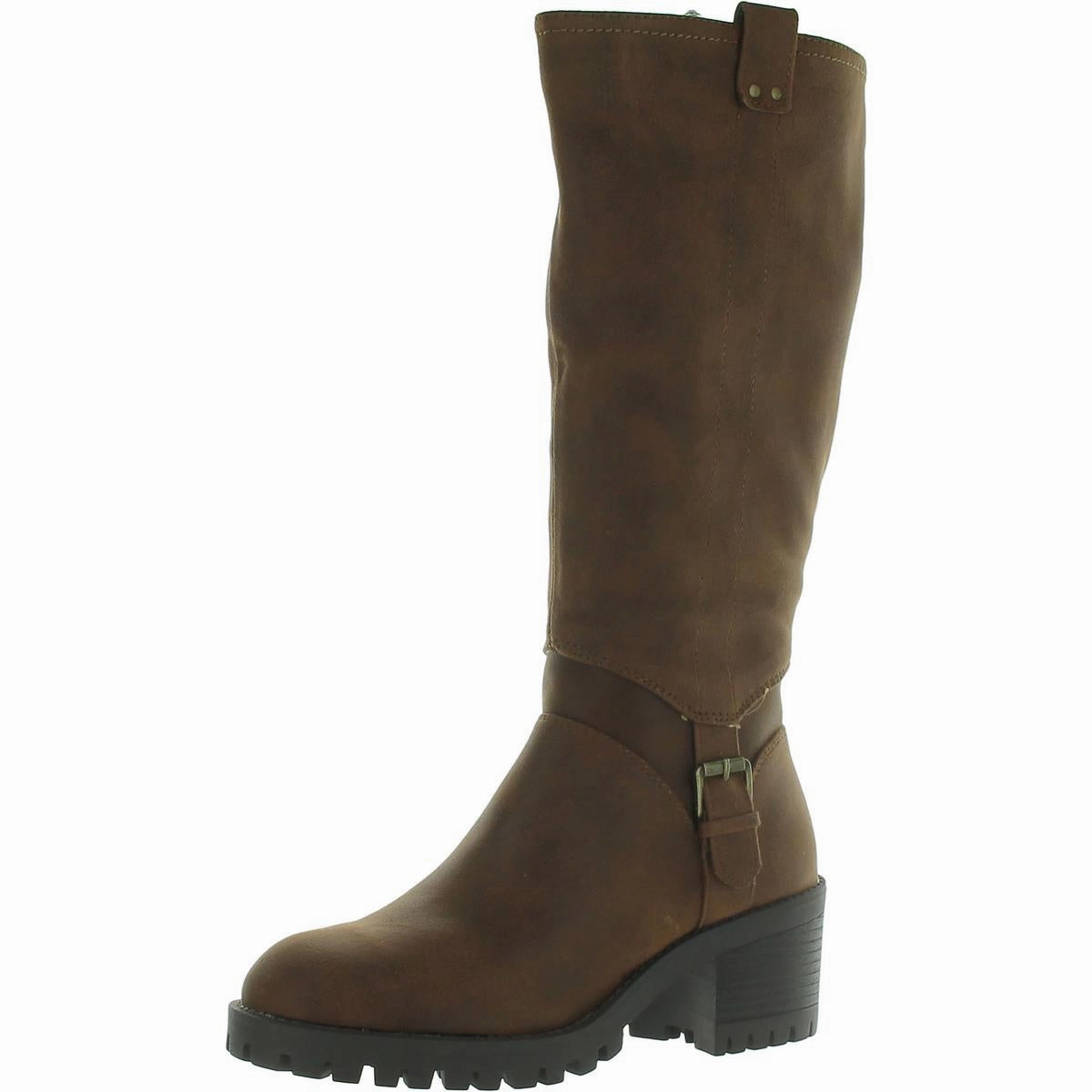 Womens Faux Leather Zipper Knee-High Boots Soft Touch Anti-odor technology