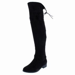 Stable Support Cold Climate Wool blend Womens Faux Suede Almond Toe Over-The-Knee Boots
