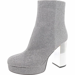 Urban Casual Grippy Outsole River Crossing Womens Glitter Canvas Mid-Calf Boots