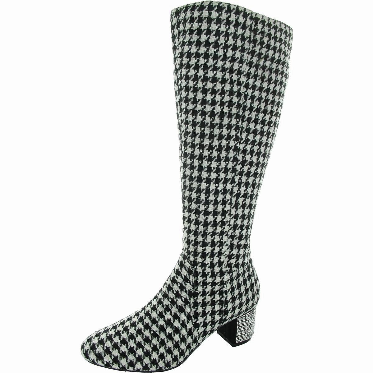 Womens Houndstooth Knee-High Boots Smooth Form Cushioned Step Active Nomad