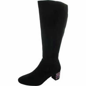 Reinforced Seams Pastel Glow Womens Houndstooth Knee-High Boots
