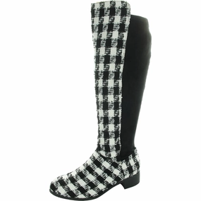 Womens Houndstooth Knee-High Boots Rugged Built Outdoor Trek