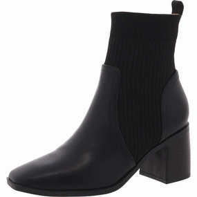 Womens Knit Faux Leather Booties Outdoor Exploration Shock Absorbing