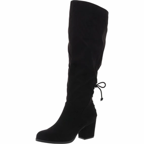 Warm Interior Warm And Comfortable Womens Lace-Up Faux Suede Knee-High Boots