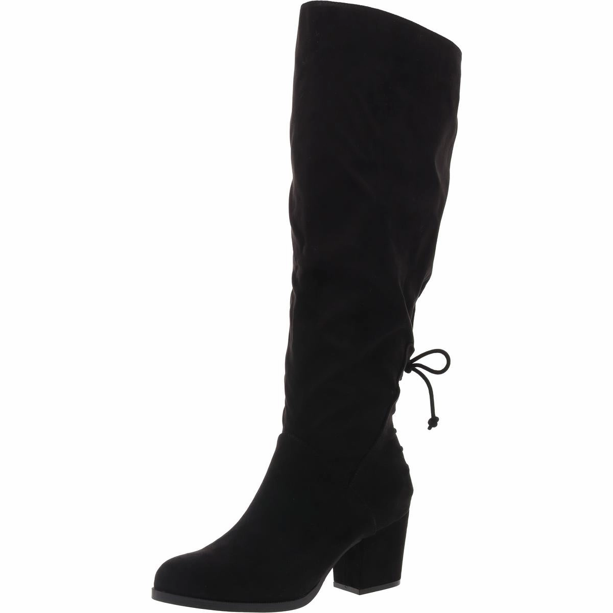 Warm Interior Warm And Comfortable Womens Lace-Up Faux Suede Knee-High Boots