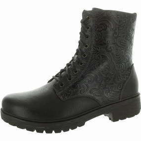 Womens Lace-Up Leather Mid-Calf Boots Heavy Duty Performance