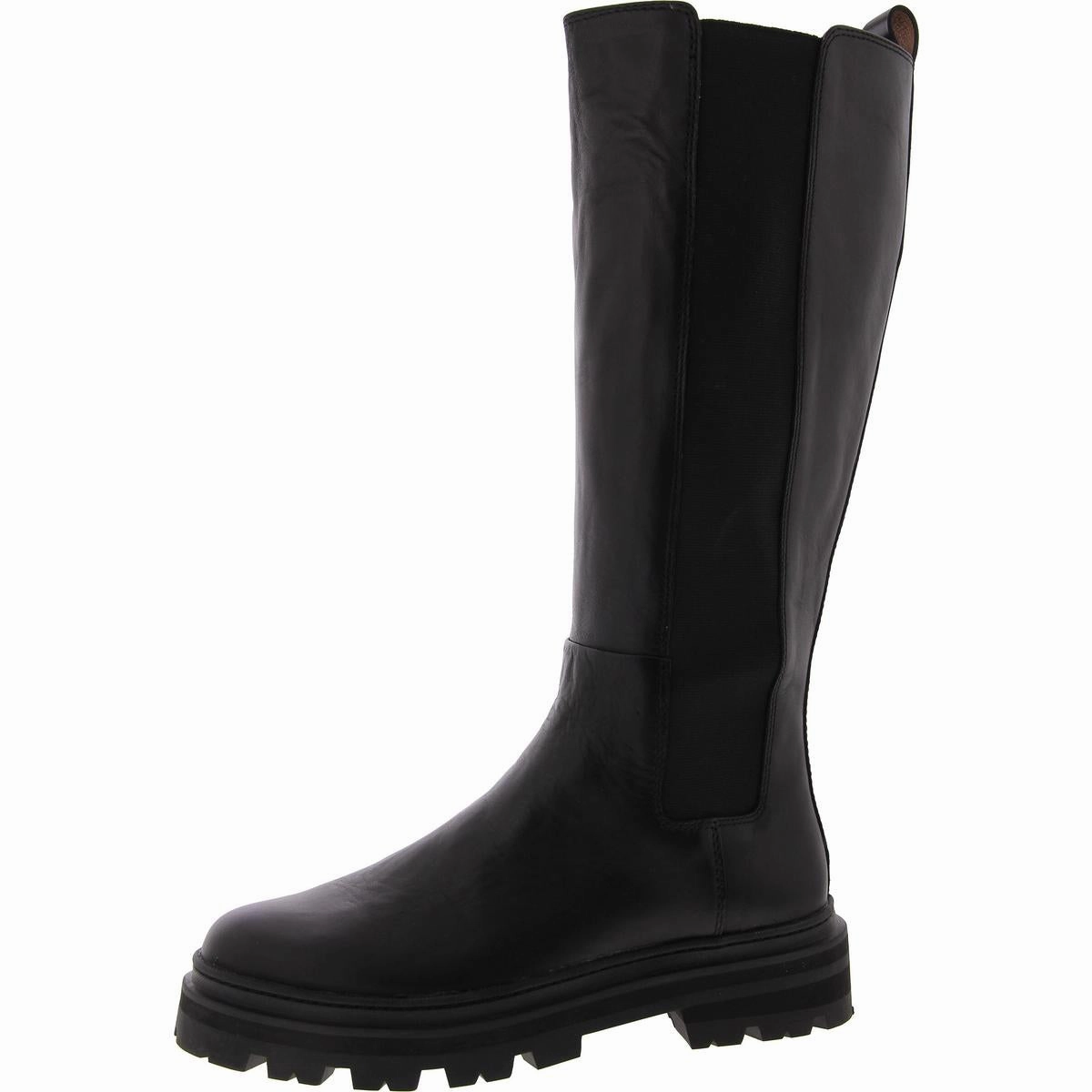 Womens Leather Padded Insole Knee-High Boots High Traction Rainy Days