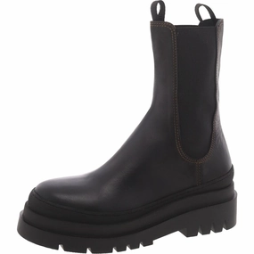 Insulated Trail Runner Womens Leather Pull On Mid-Calf Boots