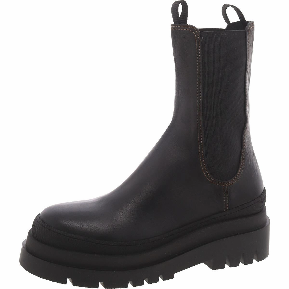 Insulated Trail Runner Womens Leather Pull On Mid-Calf Boots