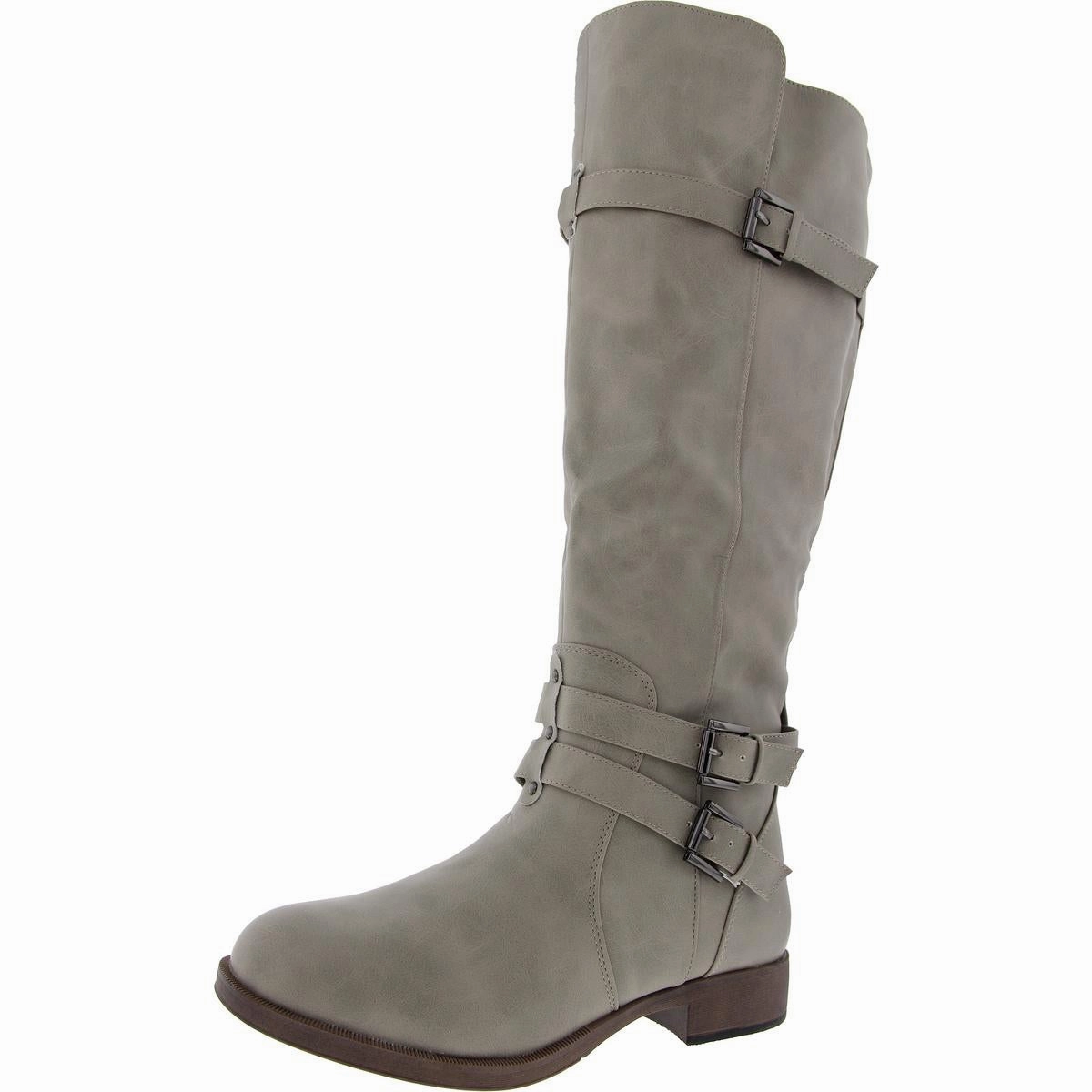 Womens Leather Wide Calf Knee-High Boots Comfort Lining Mountain Climber Sleek Design