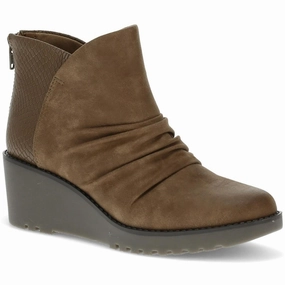 Womens Ruched Faux Suede Booties Trek Ready