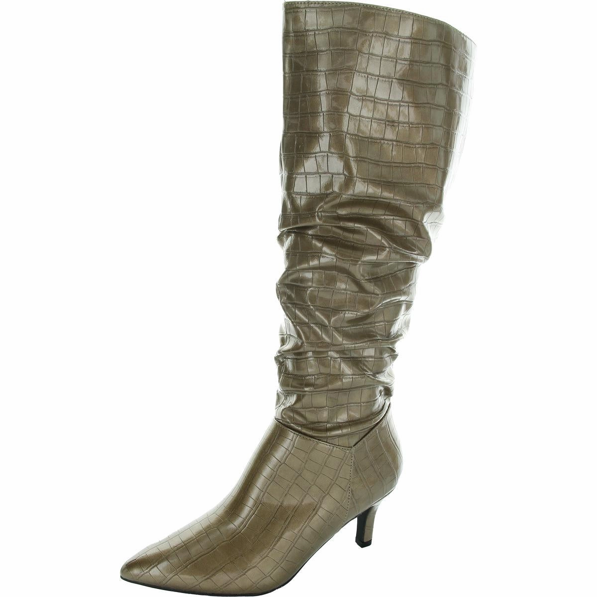 Durable Shell Weekend Camping Womens Ruched Man Made Knee-High Boots