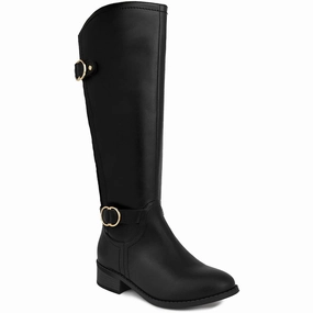 Womens Solid Faux Leather Knee-High Boots Library Visit