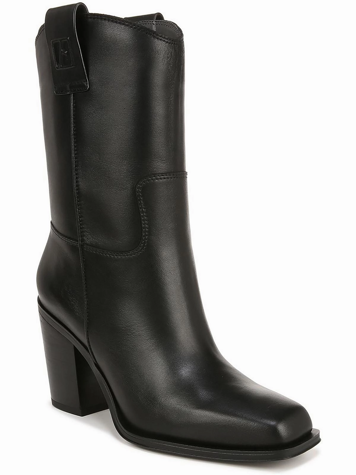 lace up closure High Traction Womens Solid Square Toe Mid-Calf Boots