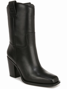 Womens Solid Square Toe Mid-Calf Boots Quick Drying Urban Traveler