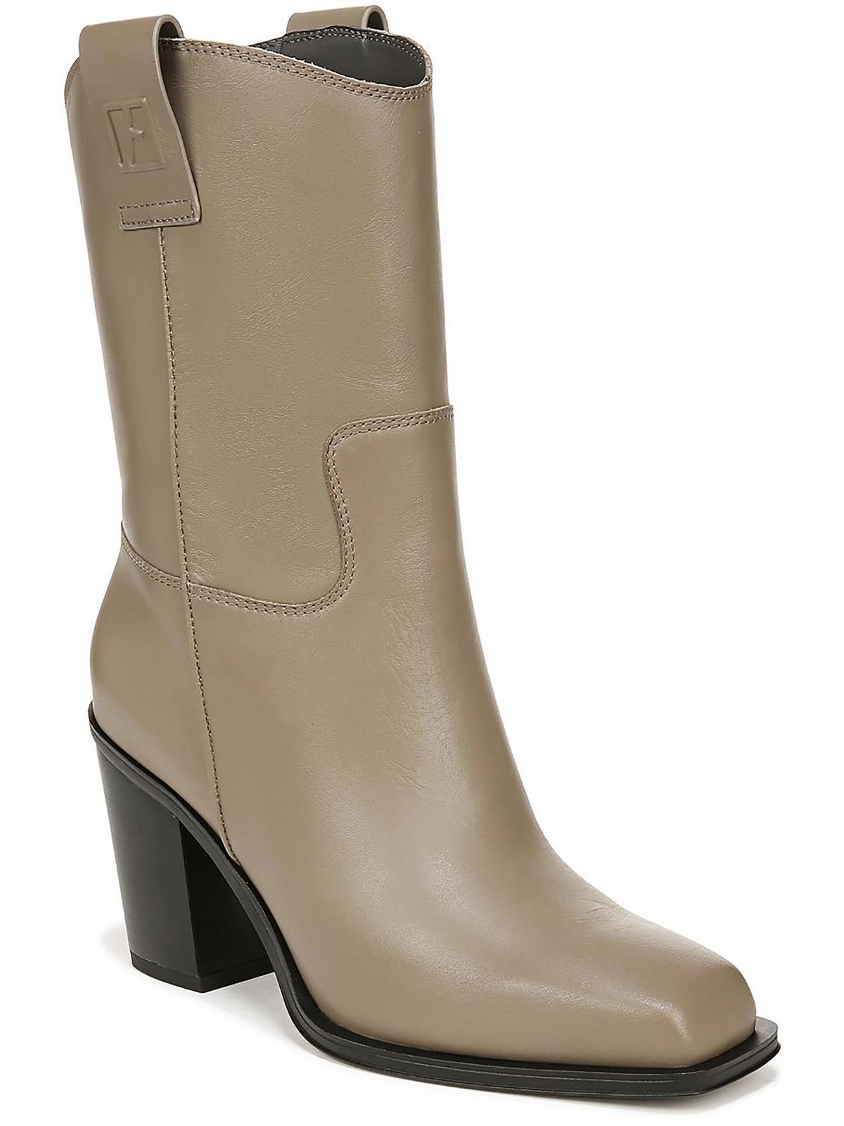 Womens Solid Square Toe Mid-Calf Boots Quick Move