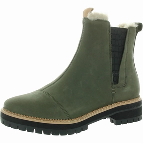 Slip Resistant Mountain Hike Round Toe Womens Stretch Leather Ankle Boots