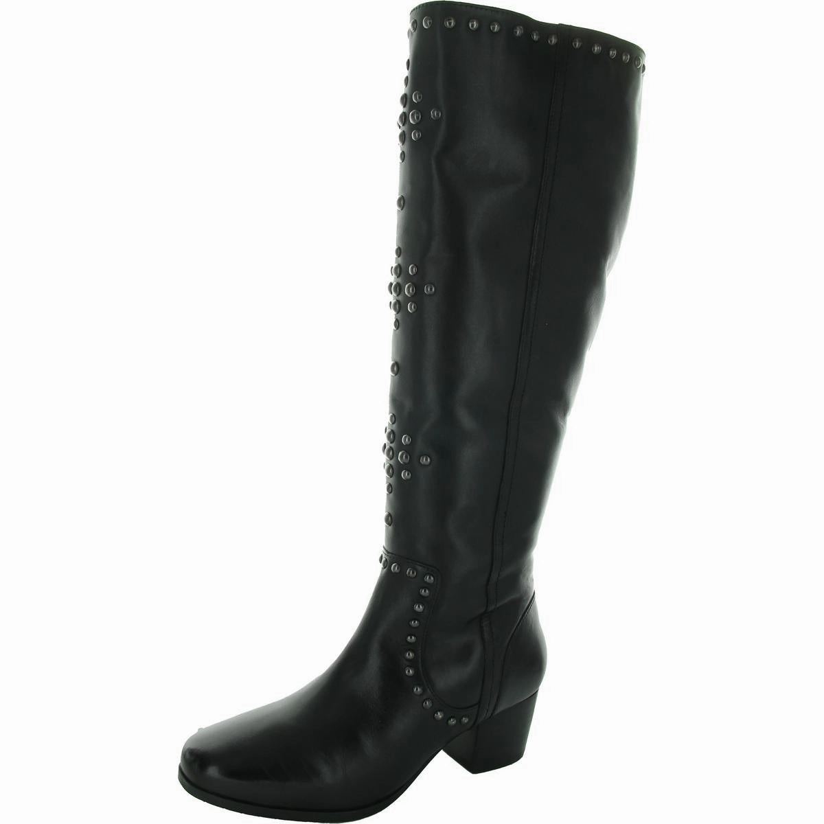Womens Studded Leather Knee-High Boots City Life