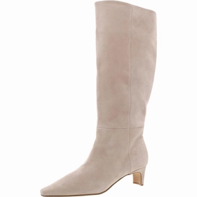 Womens Suede Square Toe Knee-High Boots Low Profile Functional Minimalist Multi-Purpose