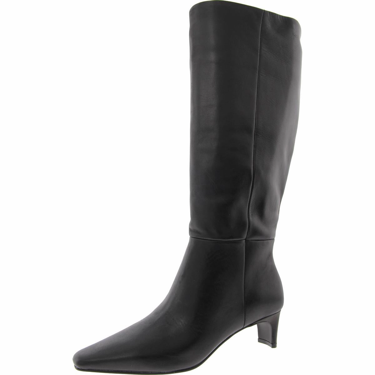 Womens Suede Square Toe Knee-High Boots Support Foot