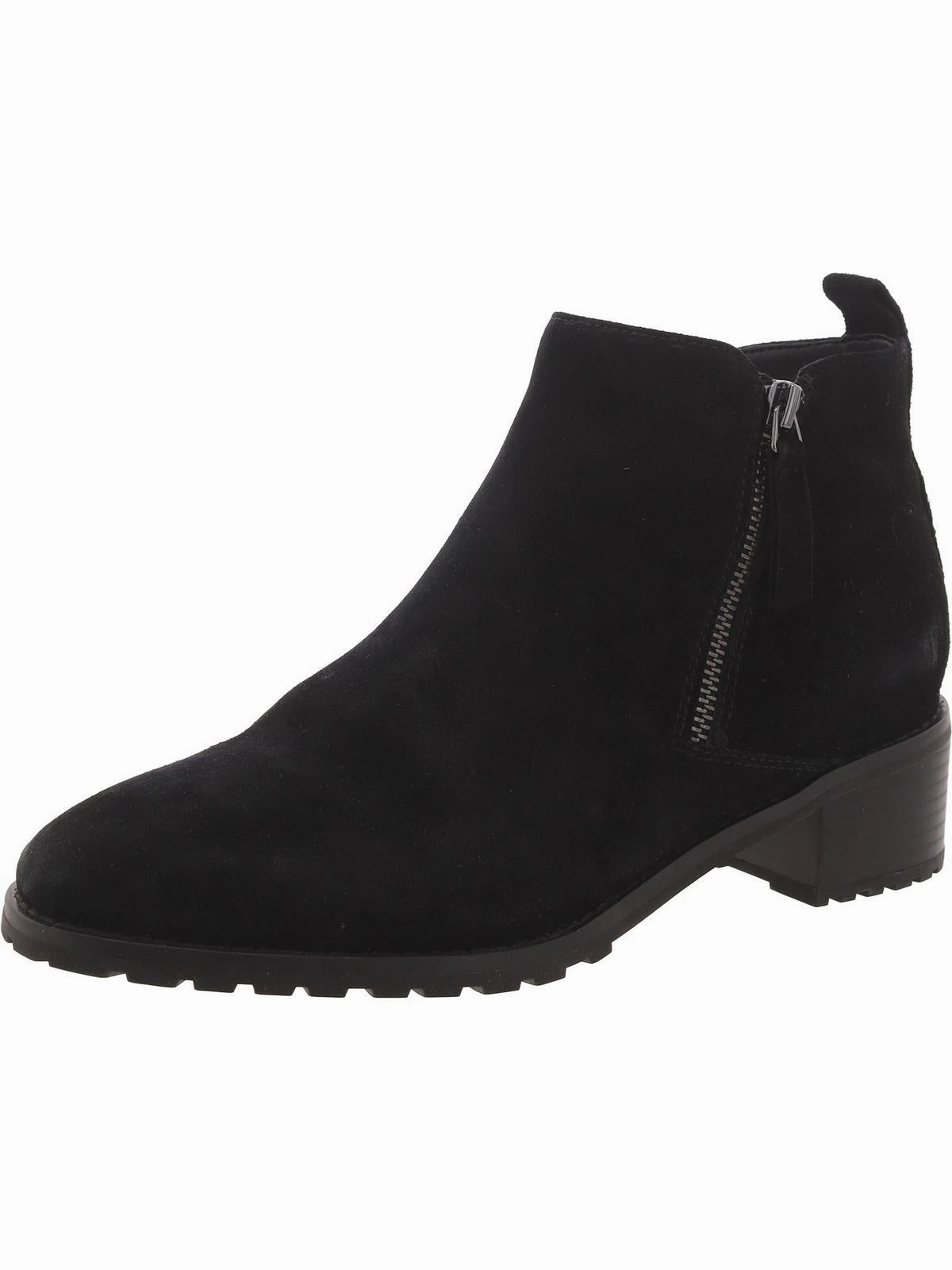 Womens Suede Zipper Booties Versatile Outfit
