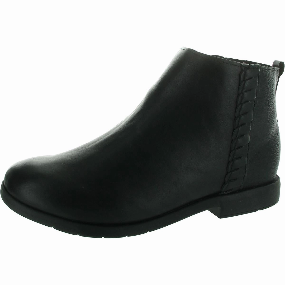 Womens Zipper Faux Leather Ankle Boots Work Field Protective Finish Winter Walker