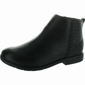 Womens Zipper Faux Leather Ankle Boots Work Field Protective Finish Winter Walker