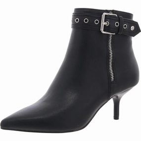 Womens Zipper Faux Leather Booties Shock Absorbing Snowy Path