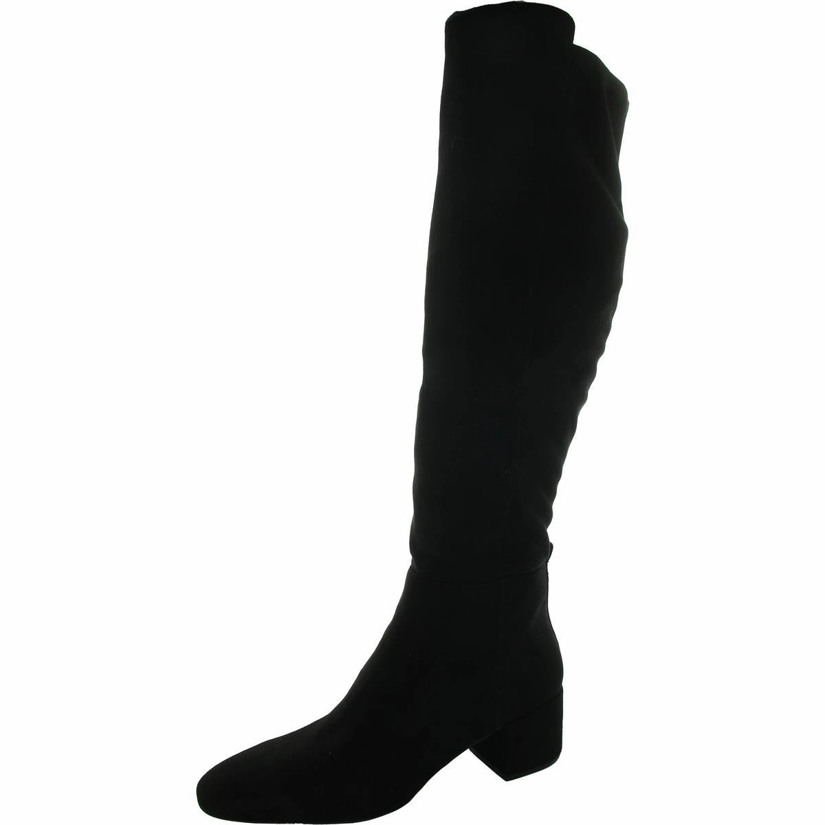 Womens Zipper Faux Suede Knee-High Boots High Traction Urban Commute