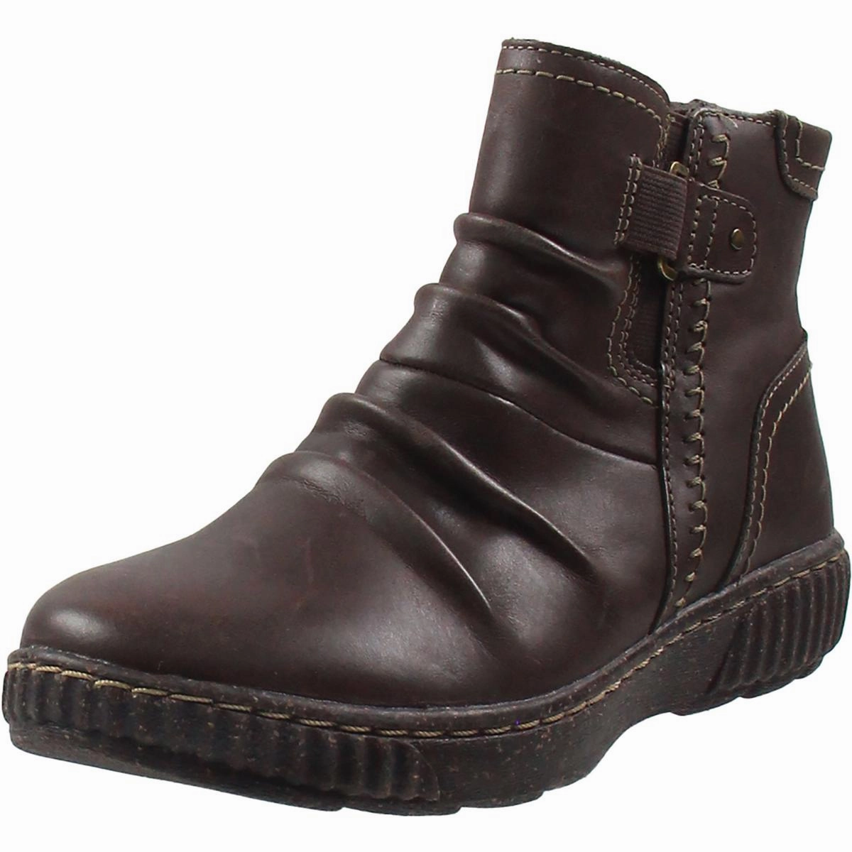 Womens Zipper Leather Ankle Boots Durable Build