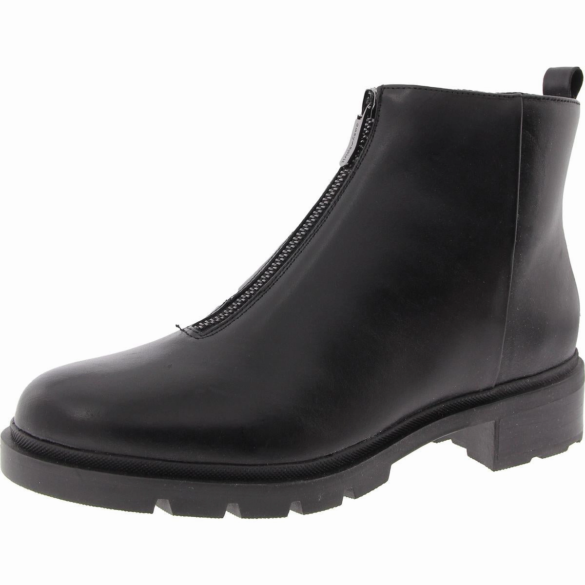 Womens Zipper Leather Booties Dressy look