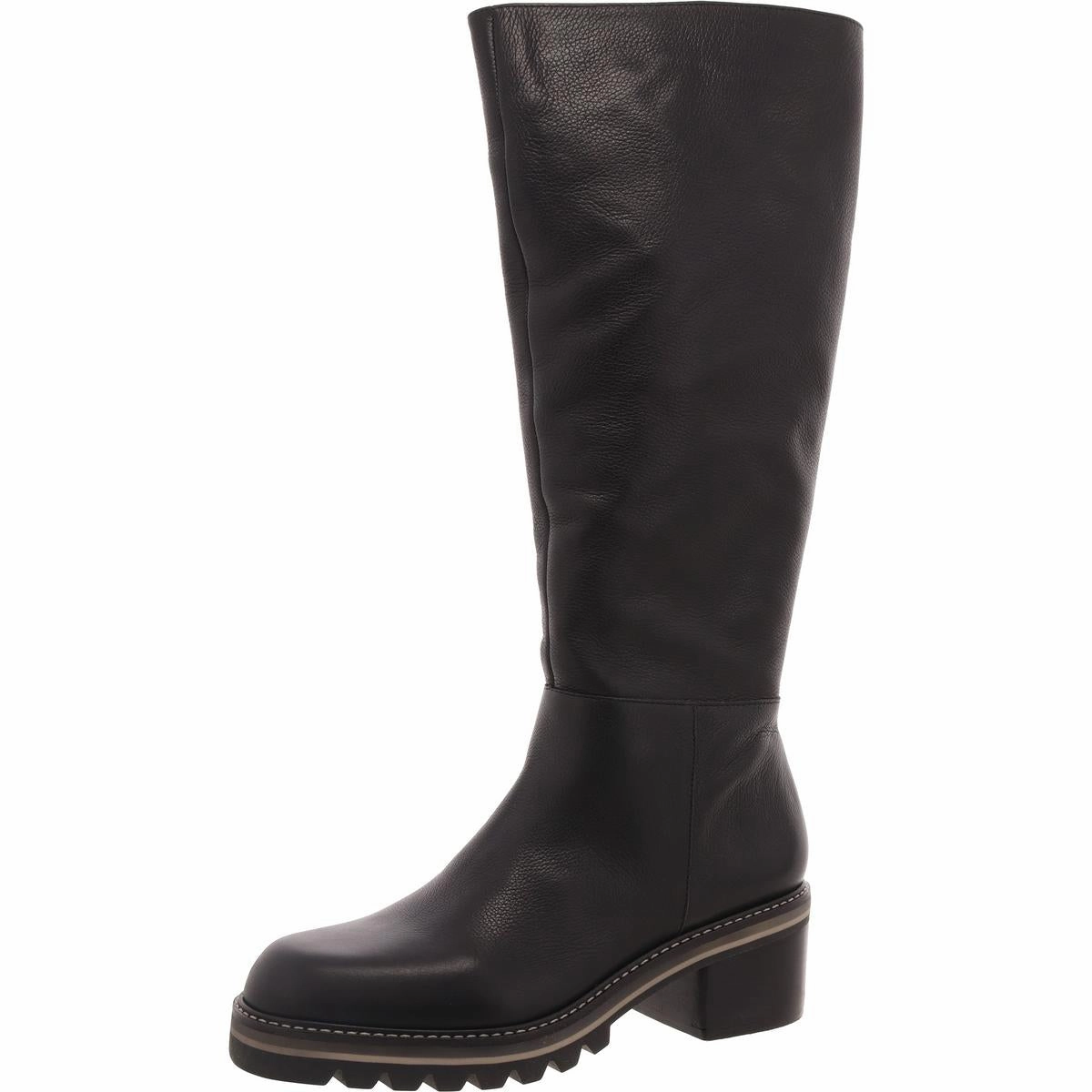 Sturdy Womens Zipper Leather Knee-High Boots