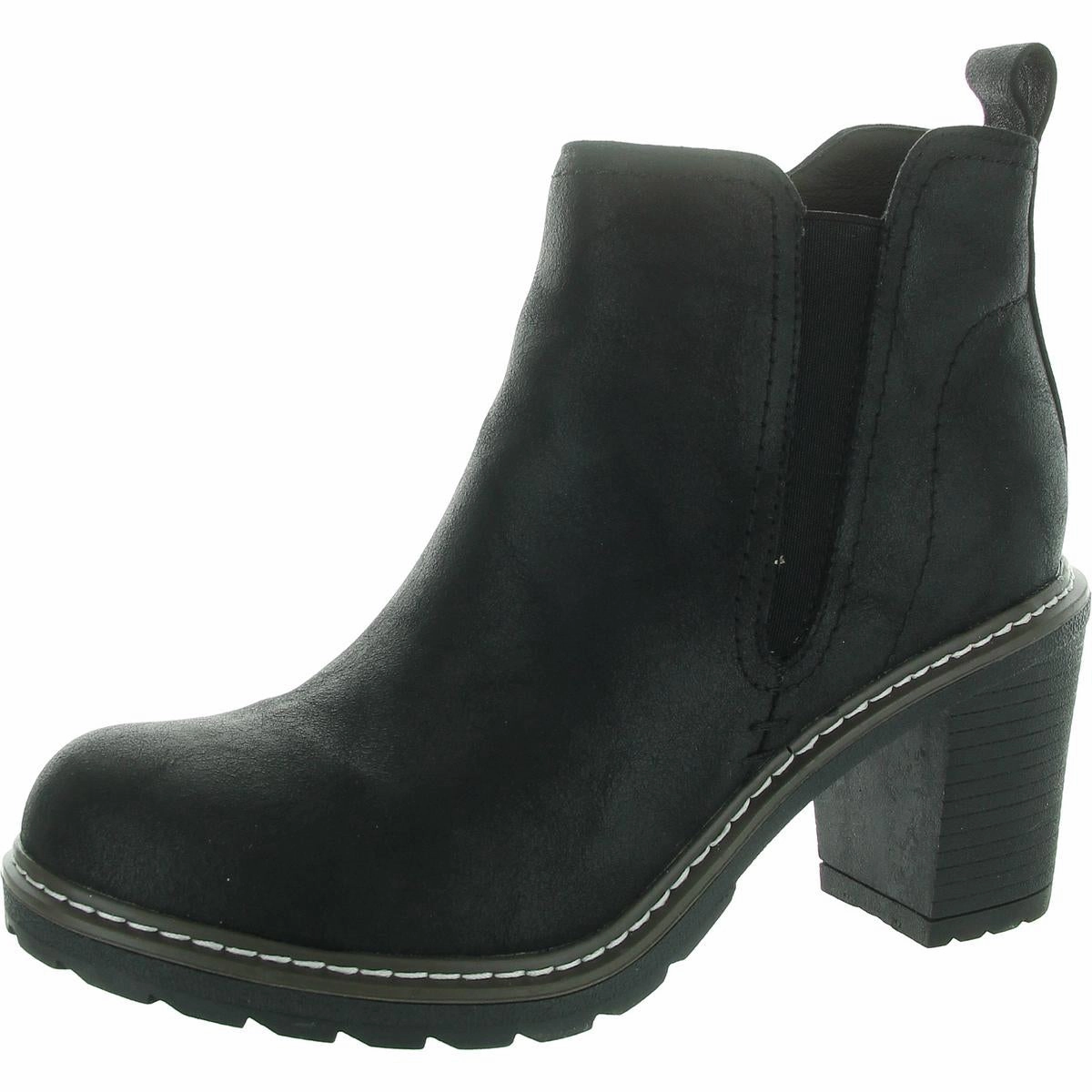 Elasticated Cushioned Step All Day Wear Womens Zipper Man Made Ankle Boots