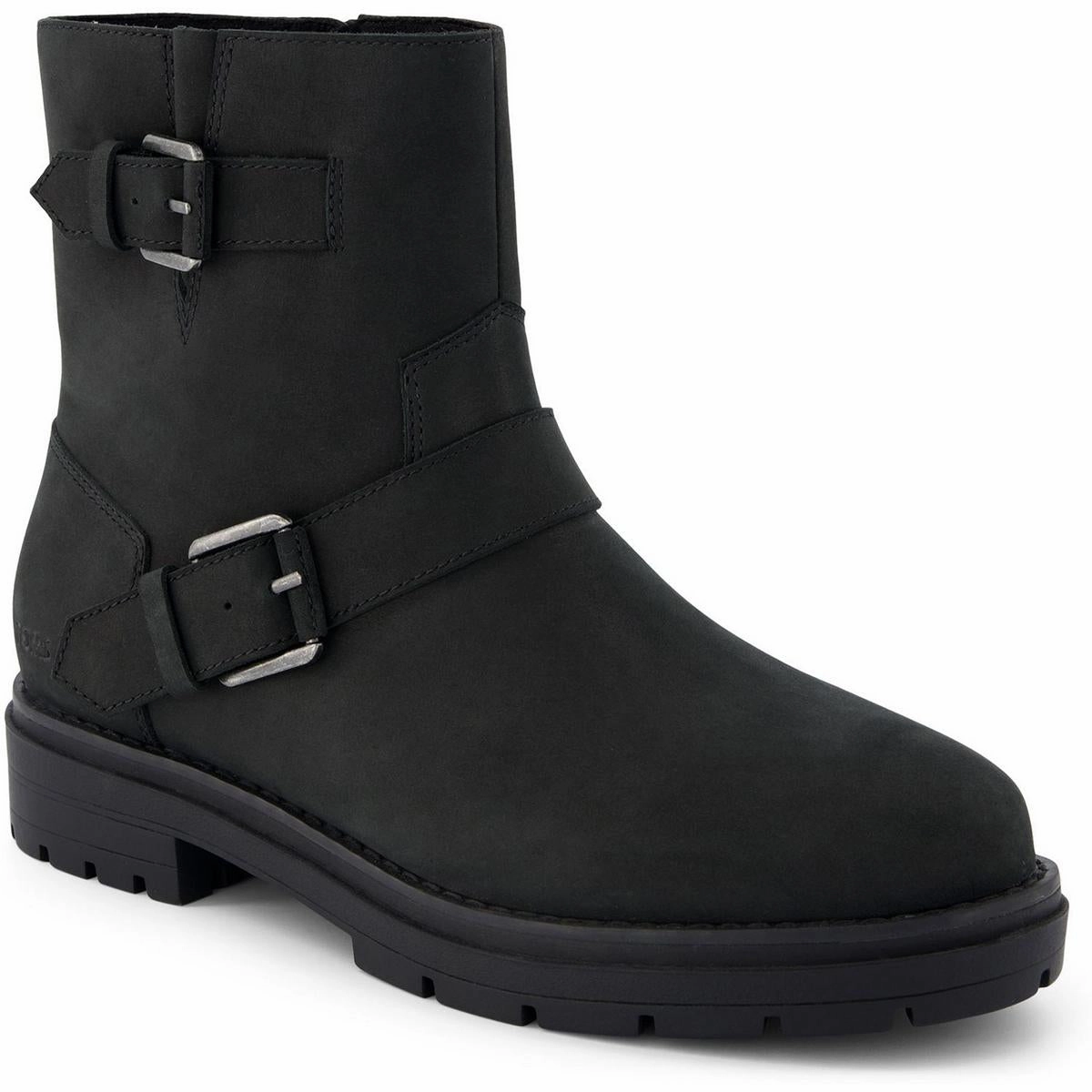 Womens Zipper Nubuck Ankle Boots ReinforcedHeel Rugged Walk