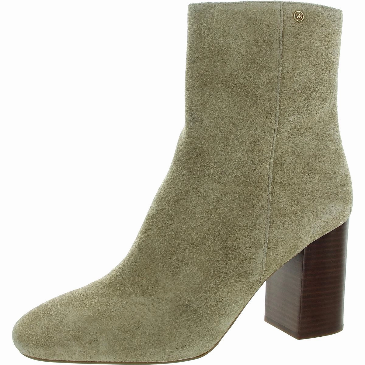 Womens Zipper Suede Mid-Calf Boots Slip Resistant Work Commute AnkleSupport