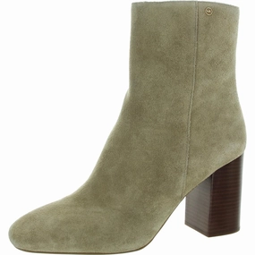 Womens Zipper Suede Mid-Calf Boots Slip Resistant Work Commute AnkleSupport