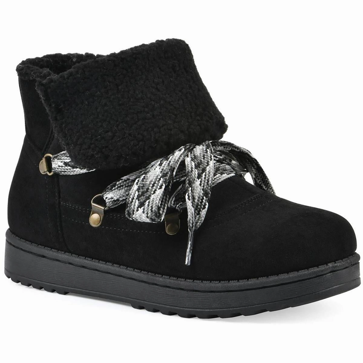 Womens Faux Fur Lined Faux Fur Shearling Boots Shock   Absorbing