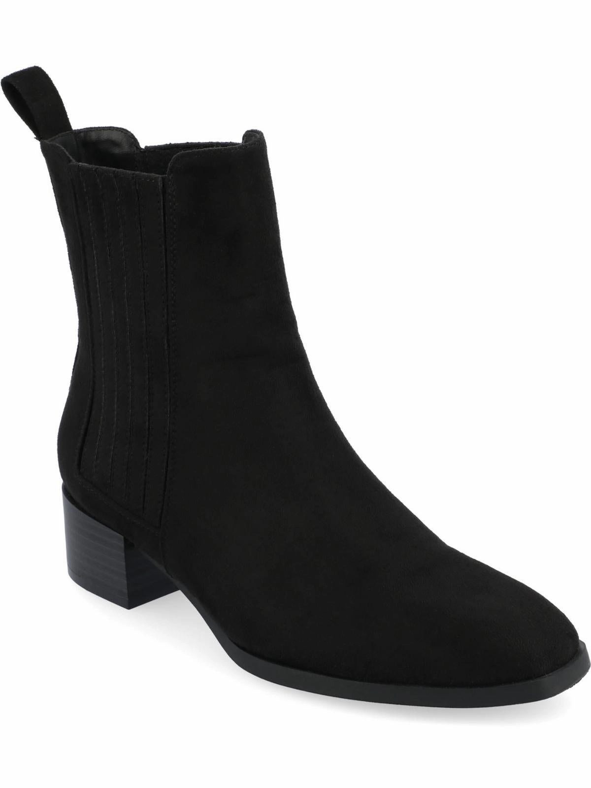 wrenley Womens Faux Suede Stretch Booties Padded Interior Rainy Day Commuter Cushioned