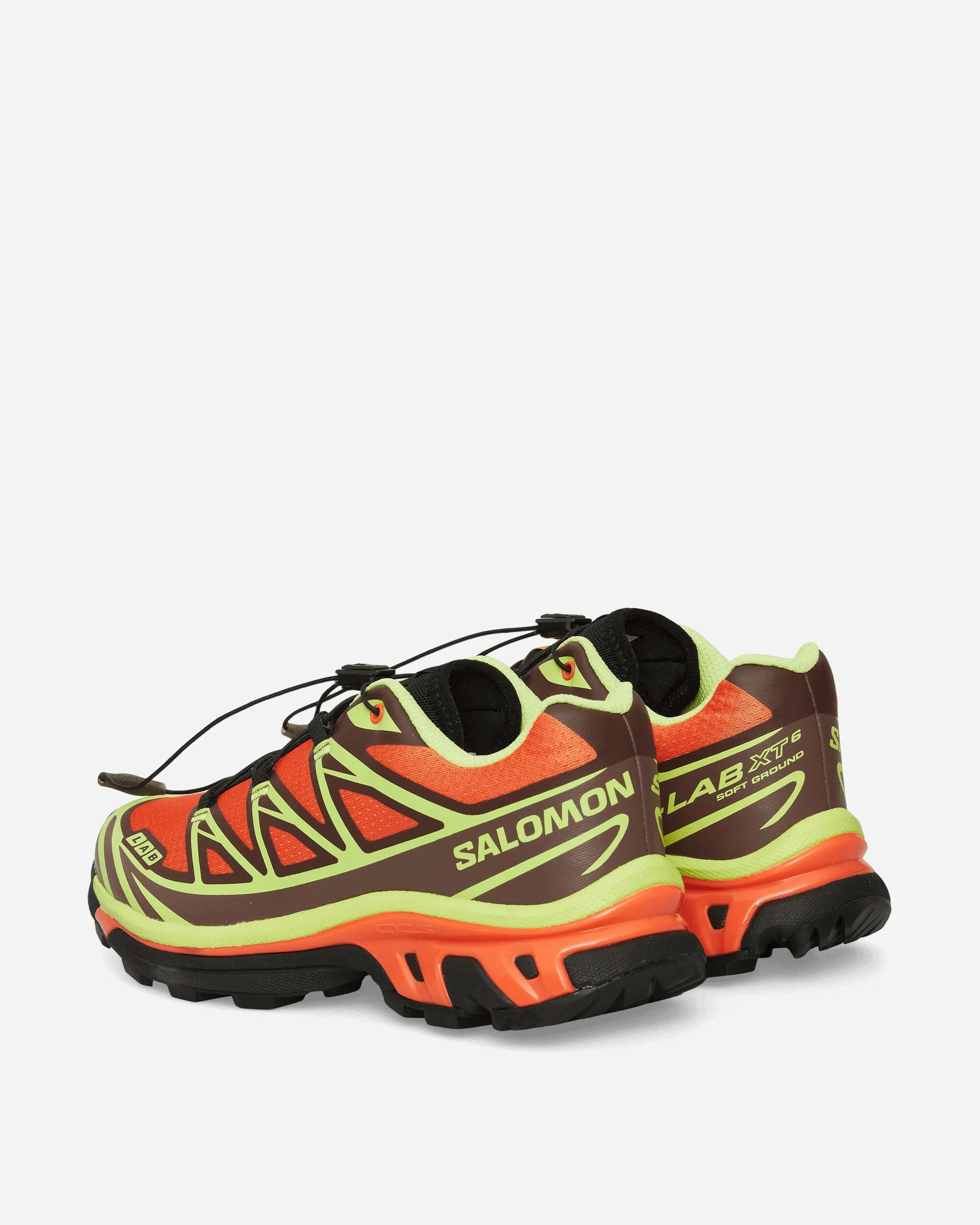 Hyper Compression Foam hook and loop closure XT-6 Sneakers Red Orange / Sharp Green / Black