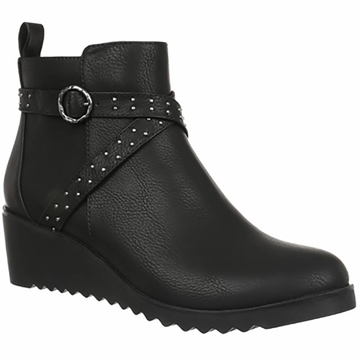 Zinfandel 2 Womens Studded Faux Leather Ankle Boots Comfort Lining Windy Weather
